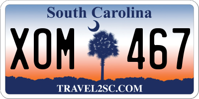 SC license plate XOM467