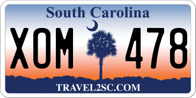 SC license plate XOM478