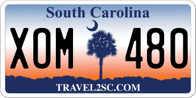 SC license plate XOM480