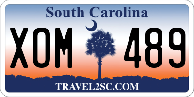 SC license plate XOM489