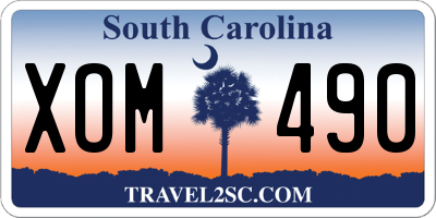 SC license plate XOM490