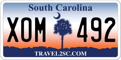 SC license plate XOM492