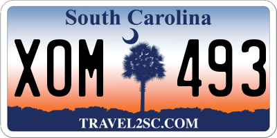 SC license plate XOM493