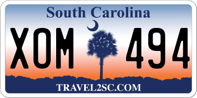 SC license plate XOM494