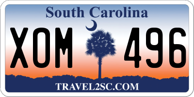 SC license plate XOM496