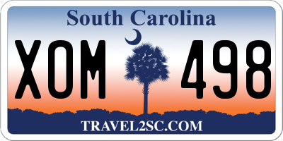 SC license plate XOM498