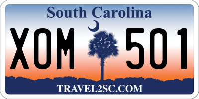 SC license plate XOM501