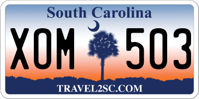 SC license plate XOM503