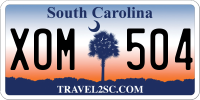 SC license plate XOM504