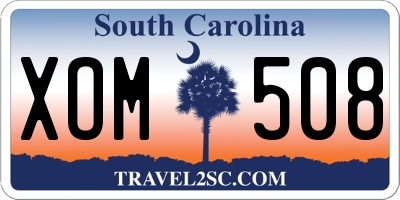 SC license plate XOM508