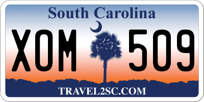 SC license plate XOM509