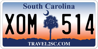 SC license plate XOM514