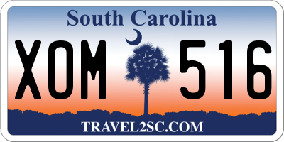 SC license plate XOM516