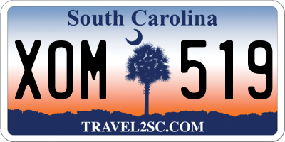 SC license plate XOM519