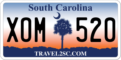 SC license plate XOM520
