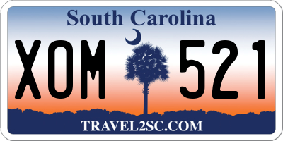 SC license plate XOM521