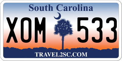 SC license plate XOM533