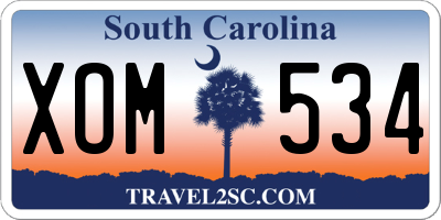 SC license plate XOM534