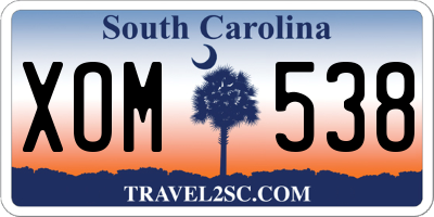 SC license plate XOM538