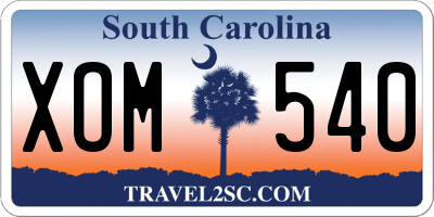 SC license plate XOM540