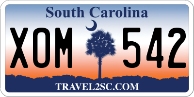 SC license plate XOM542