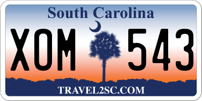 SC license plate XOM543
