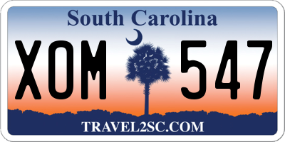 SC license plate XOM547