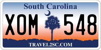 SC license plate XOM548