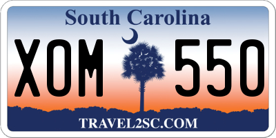 SC license plate XOM550
