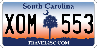 SC license plate XOM553