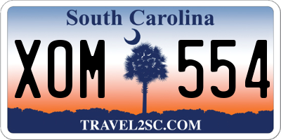 SC license plate XOM554