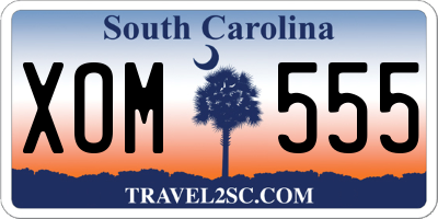 SC license plate XOM555