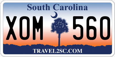 SC license plate XOM560