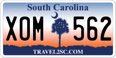 SC license plate XOM562