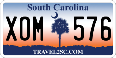 SC license plate XOM576