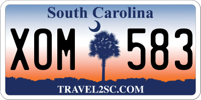 SC license plate XOM583