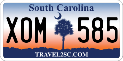 SC license plate XOM585
