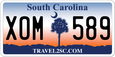 SC license plate XOM589
