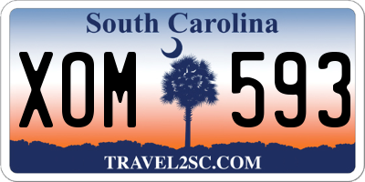 SC license plate XOM593