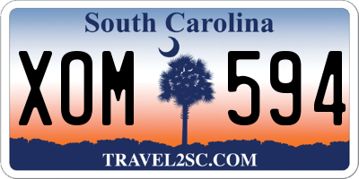 SC license plate XOM594