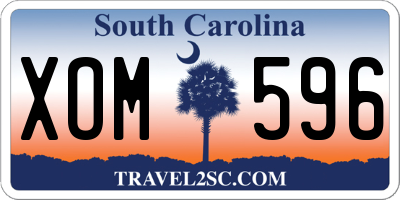 SC license plate XOM596