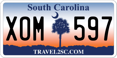 SC license plate XOM597