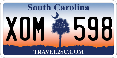 SC license plate XOM598
