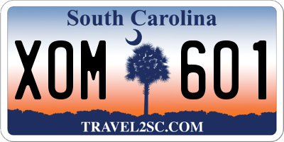 SC license plate XOM601