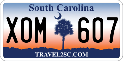 SC license plate XOM607