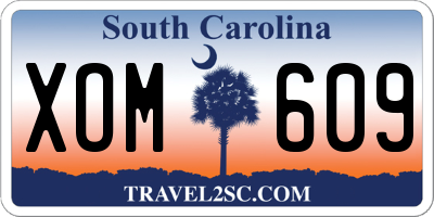 SC license plate XOM609