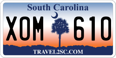 SC license plate XOM610