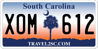 SC license plate XOM612