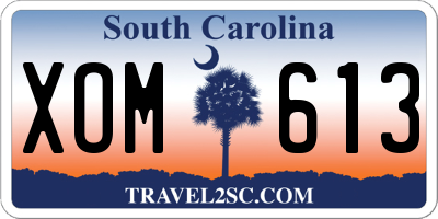 SC license plate XOM613