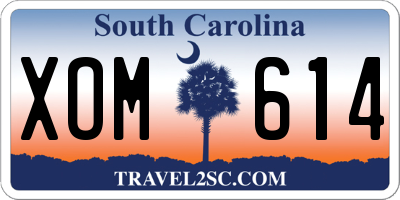 SC license plate XOM614